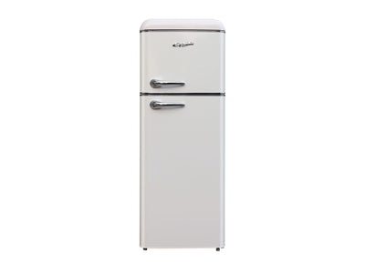 Epic Réfrigérateur 7,5 pi³ avec congélateur en haut, style rétro blanc 21,5 po ERR82W-1-1