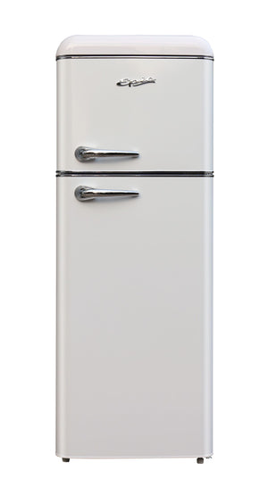 Epic Réfrigérateur 7,5 pi³ avec congélateur en haut, style rétro blanc 21,5 po ERR82W-1-1