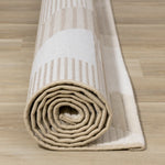 Sandstone Plains 6'7" x 9'6" Elegant Contemporary Geometric Pattern Area Rug - Cream