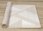 Sandstone Plains 7'10" x 10'10" Elegant Contemporary Geometric Pattern Area Rug - Cream