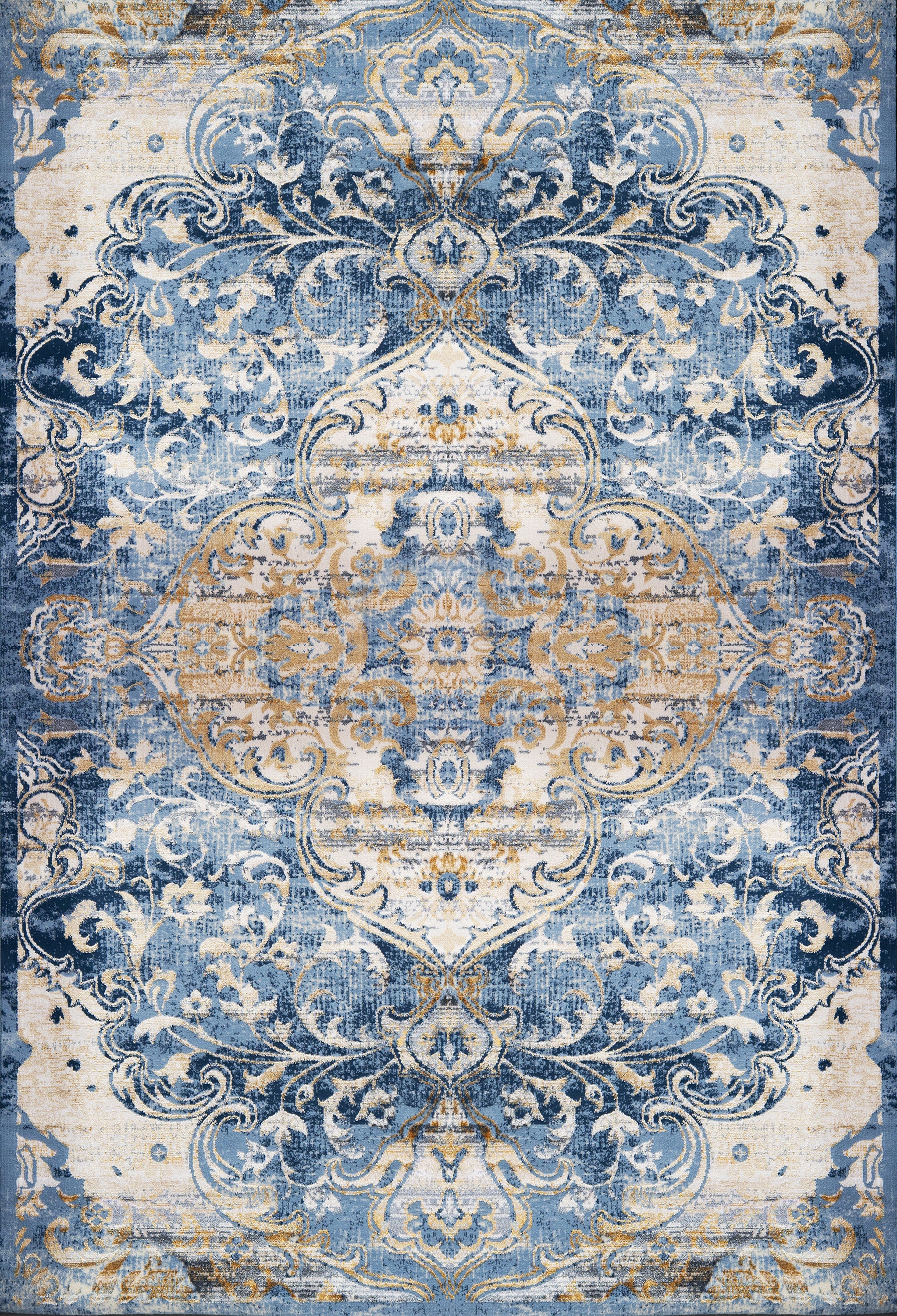 L2 Decor Emojy Area Rug 8' x 11' with Underpad - Blue