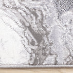 Frosted Cloud 5'3" x 7'7" Marble Design Area Rug - Grey, White