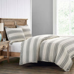 Stripey Me Trendy 3-Piece Queen Duvet Cover Set - White/Black