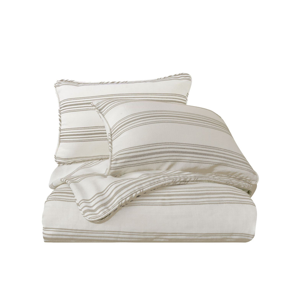 Stripey Me Trendy 3-Piece Queen Duvet Cover Set - Taupe