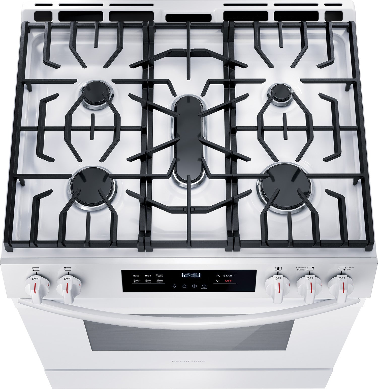 Frigidaire White 30'' Front Control Gas Range (5.1 Cu. Ft) - FCFG3062AW