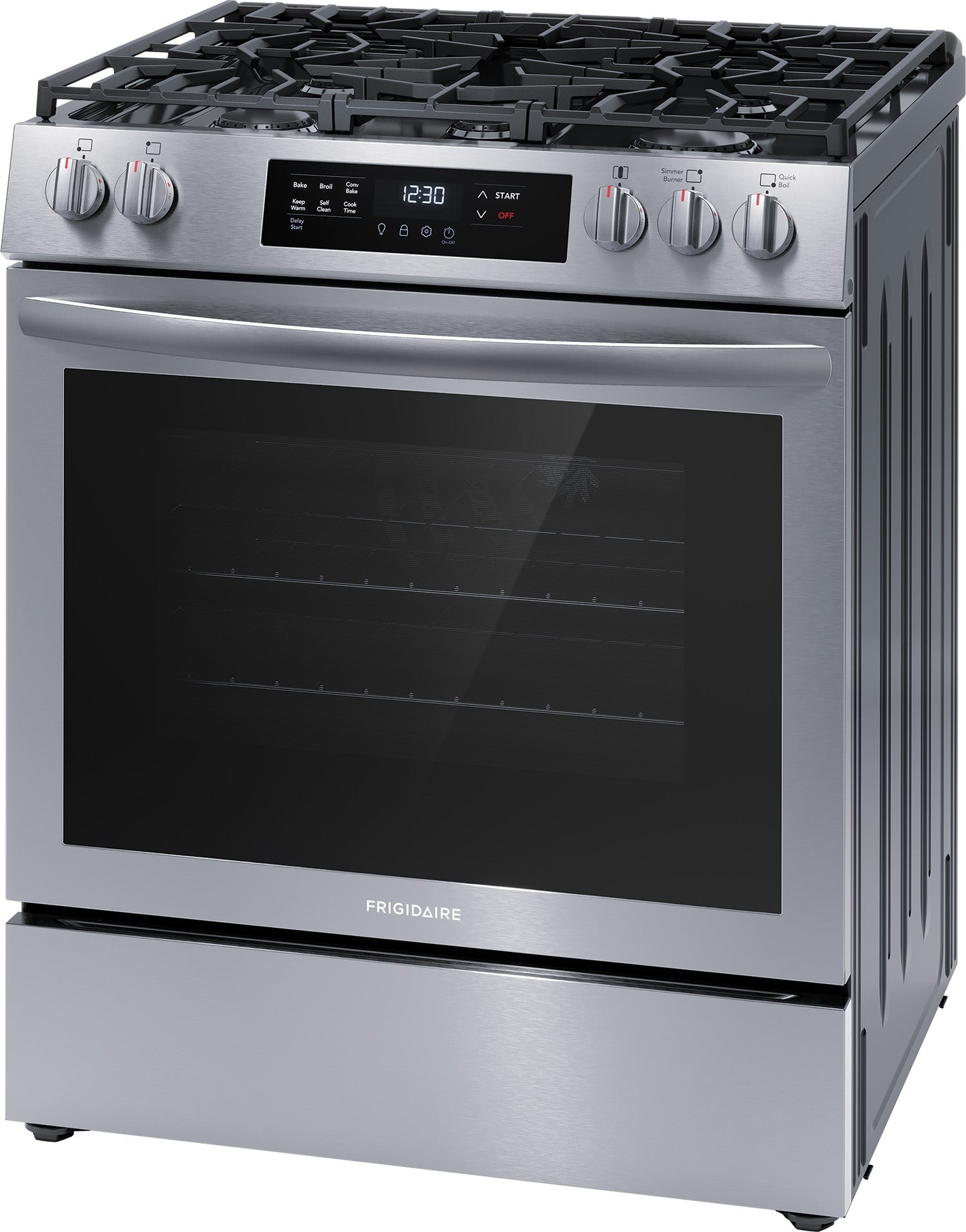 Frigidaire Stainless Steel 30'' Front Control Gas Range (5.1 Cu. Ft) - FCFG3083AS