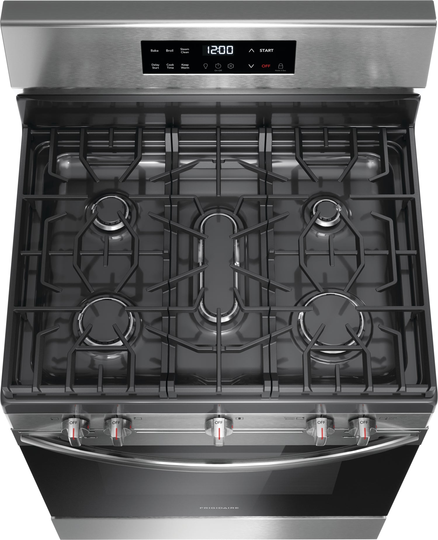Frigidaire Stainless Steel 30" Gas Range with Quick Boil and Even Baking Technology (5.1 Cu. Ft) - FCRG3062AS