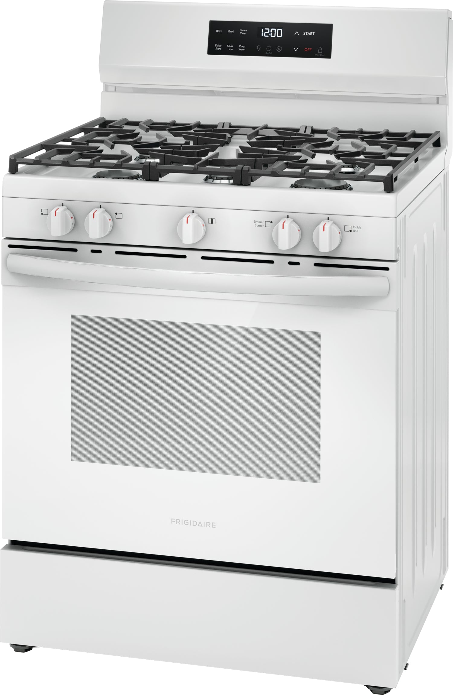 Frigidaire White 30" Gas Range with Quick Boil and Even Baking Technology (5.1 Cu. Ft) - FCRG3062AW