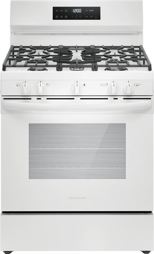 Frigidaire Cuisinière au gaz 5,1 pi cu avec ébullition rapide et technologie de cuisson uniforme 30 po blanc FCRG3062AW