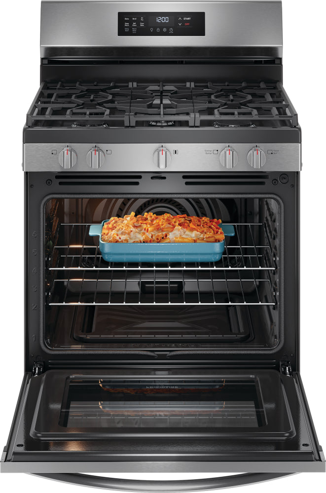 Frigidaire Stainless Steel 30" Freestanding Gas Range with Air Fry (5.1 Cu. Ft.) - FCRG3083AS
