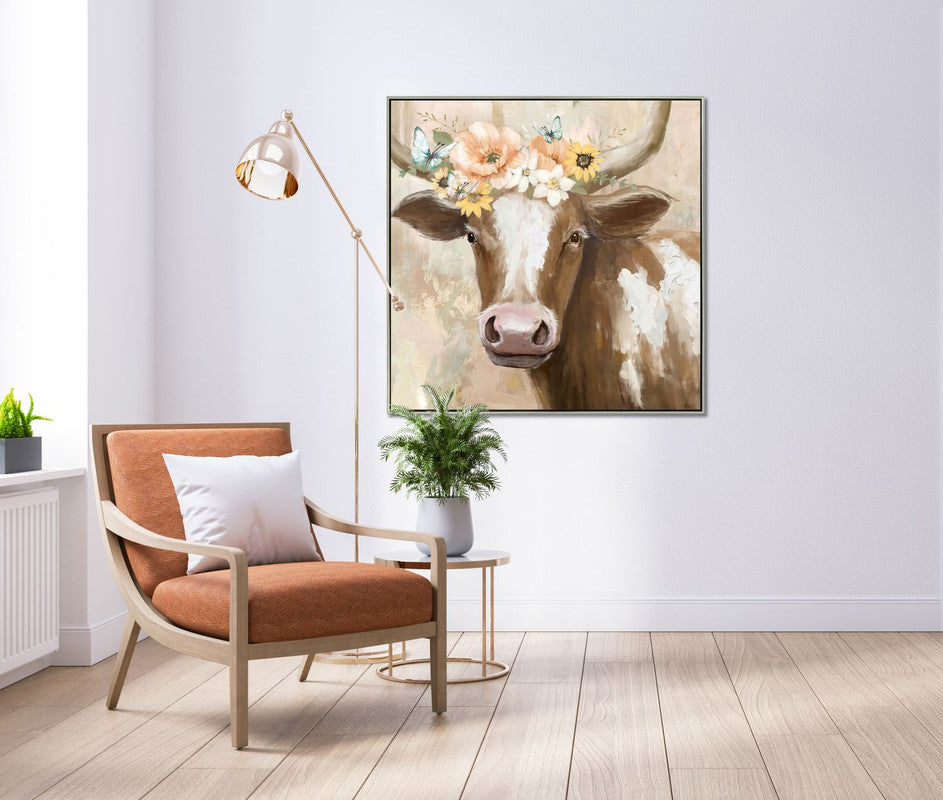 Floral Crowns I Wall Art - Light Brown/Multi - 37 X 37