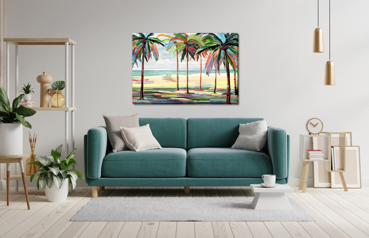 Rainbow Palms Wall Art - Multi Coloured - 47 X 31