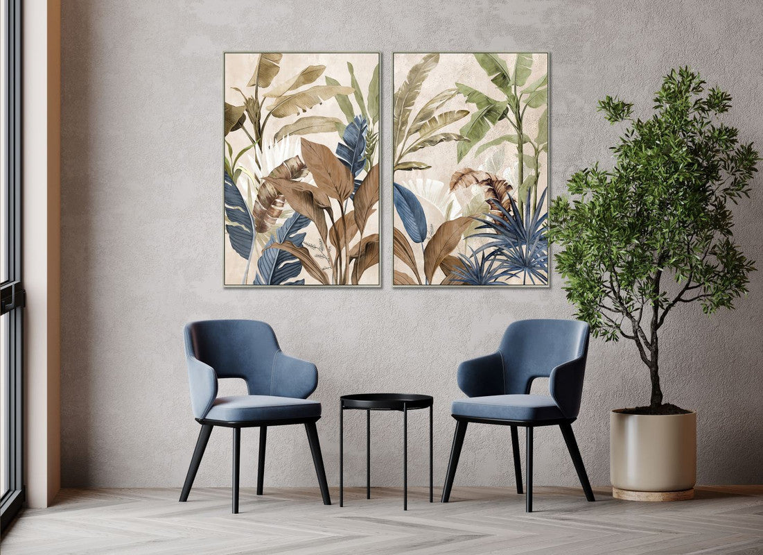 Fronds in Colour II Wall Art - Green/Blue - 29 X 43