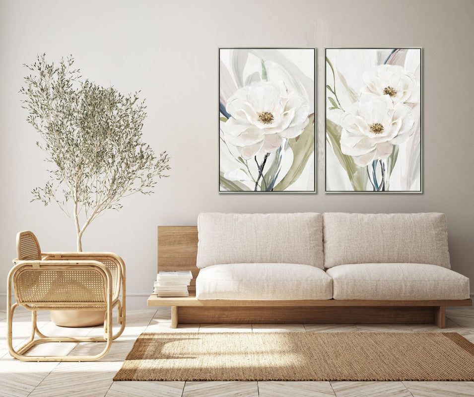 White Bloom I Wall Art - White/Green - 29 X 43