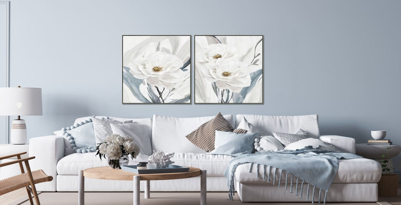 Wild Bloom I Wall Art - White/Blue - 33 X 33