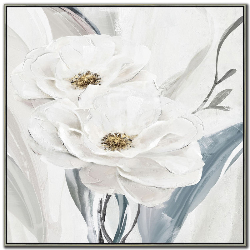 Wild Bloom II Wall Art - White/Blue - 33 X 33