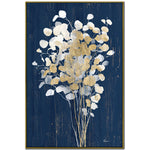 Bouquet on Blue I Wall Art - Blue/Gold - 29 X 43