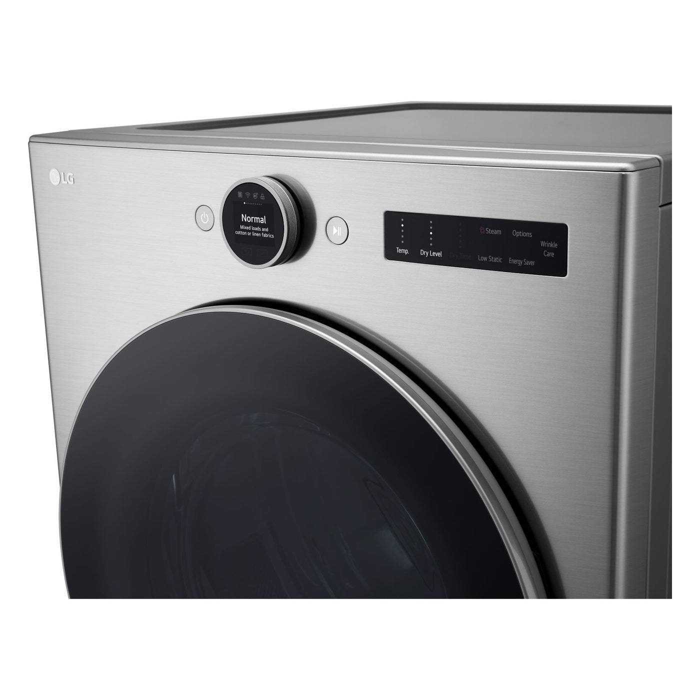 LG Graphite Steel Front Load Washer with AI DD™ (5.2 cu. Ft) & Ultra Large Capacity Smart Front Load Dryer with Built-In Intelligence & TurboSteam® (7.4 cu. ft) - WM5500HVA/DLEX5500V