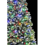 Tuomaan 6ft Decorated Flocked Pine Pre-Lit LED Christmas Tree - Warm White/Multi-Colour