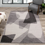Focus 5'3" x 7'7" Geometric Shapes Area Rug - Grey, White