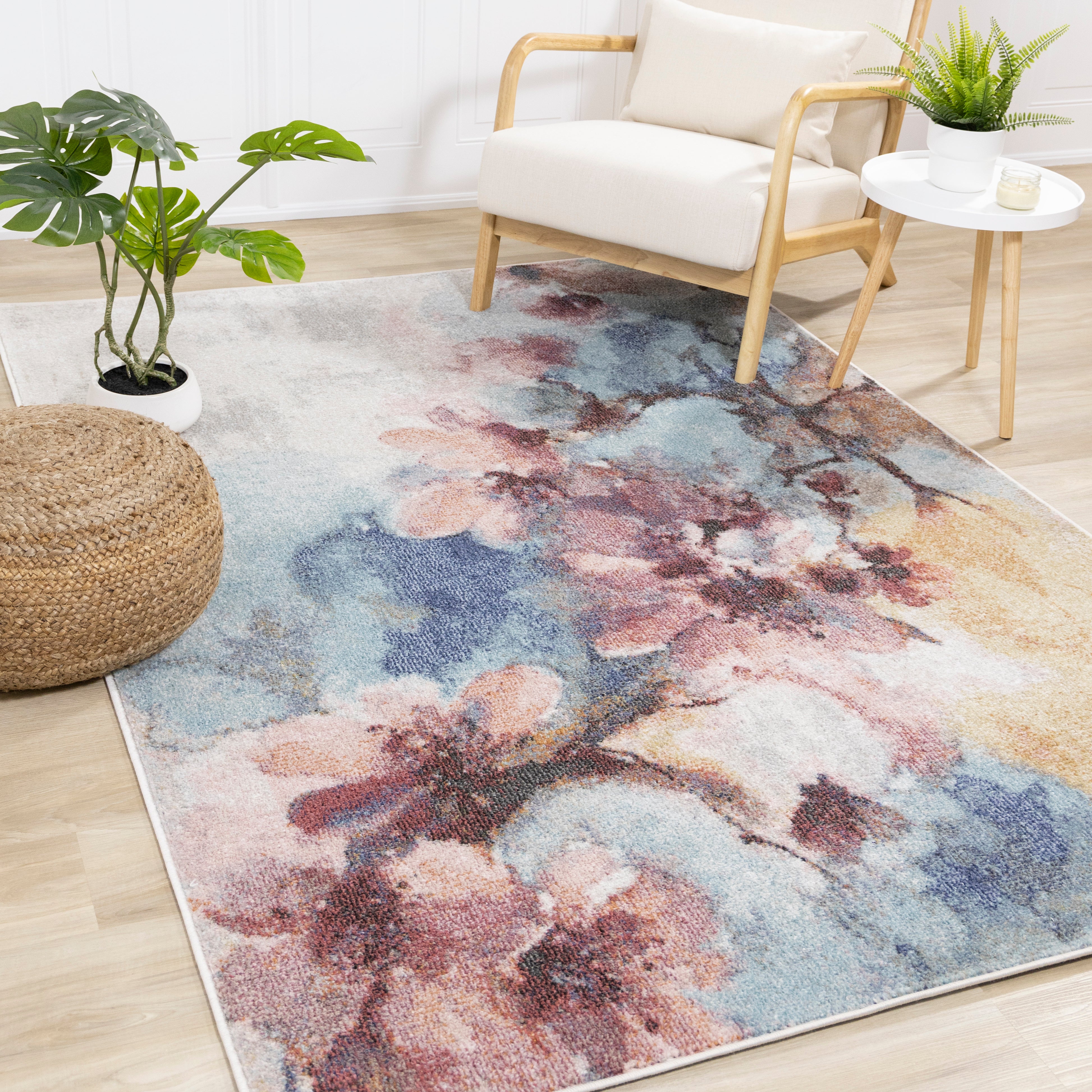 Fresco 6'7" x 9'6" Cherry Blossom Area Rug