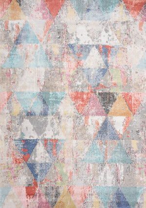 Fresco Tapis (6,7 pi X 9,6 pi) motif triangulaire altéré