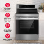 Frigidaire Cuisinière à induction 5,3 pi³ avec commande à l'arrière acier inoxydable 30 po FCRI306CAS--