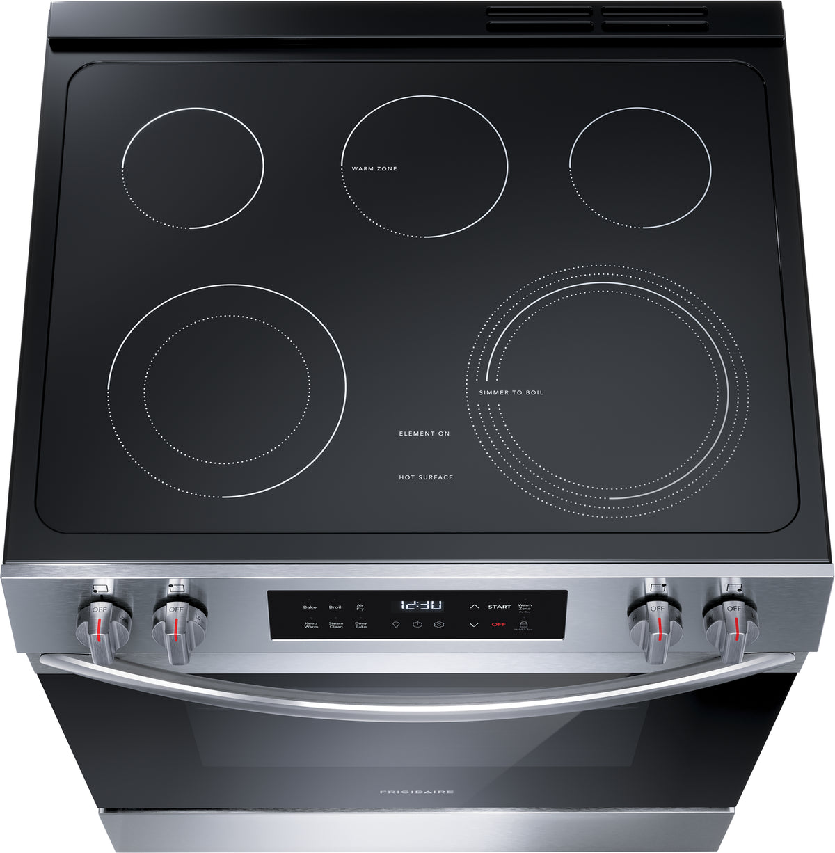 Frigidaire Stainless Steel 30" Front Control Electric Range with Air Fry (5.3 Cu. Ft.) - FCFE308CBS