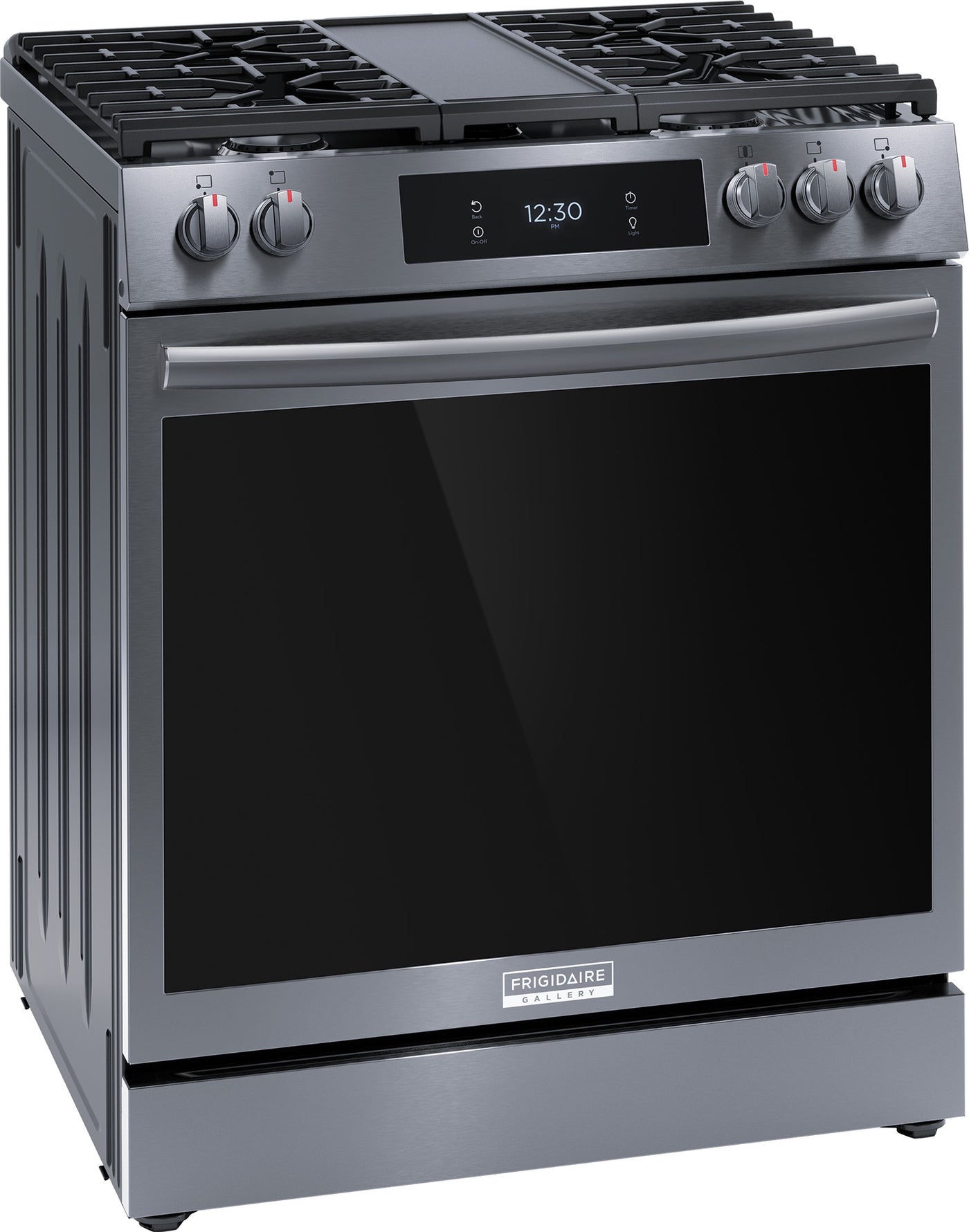 Frigidaire Gallery Black Stainless 30" Front Control Gas Range with Total Convection (6.1 Cu. Ft) - GCFG3060BD