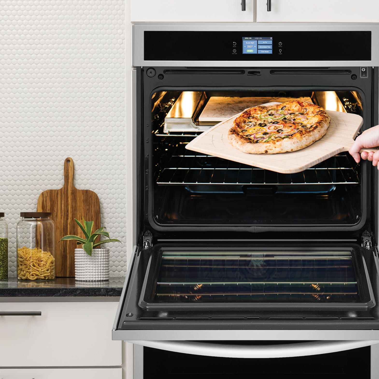 Frigidaire Gallery Stainless Steel 30" Double Electric Wall Oven with Stone-Baked Pizza (10.6 Cu. Ft.) - GCWD3070AF