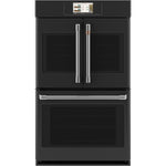 CAFÉ™ Professional Series 30" Matte Black French-Door Double Wall Oven with touchscreen and glass doors