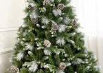 Galway 7 Ft Frosted White Spruce Christmas Tree Pre-lit with Warm White LED Lights - Clear/Warm White