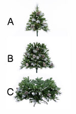 Galway 7 Ft Frosted White Spruce Christmas Tree Pre-lit with Warm White LED Lights - Clear/Warm White