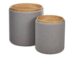 Kovel Set of 2 Ottomans - Dark Grey