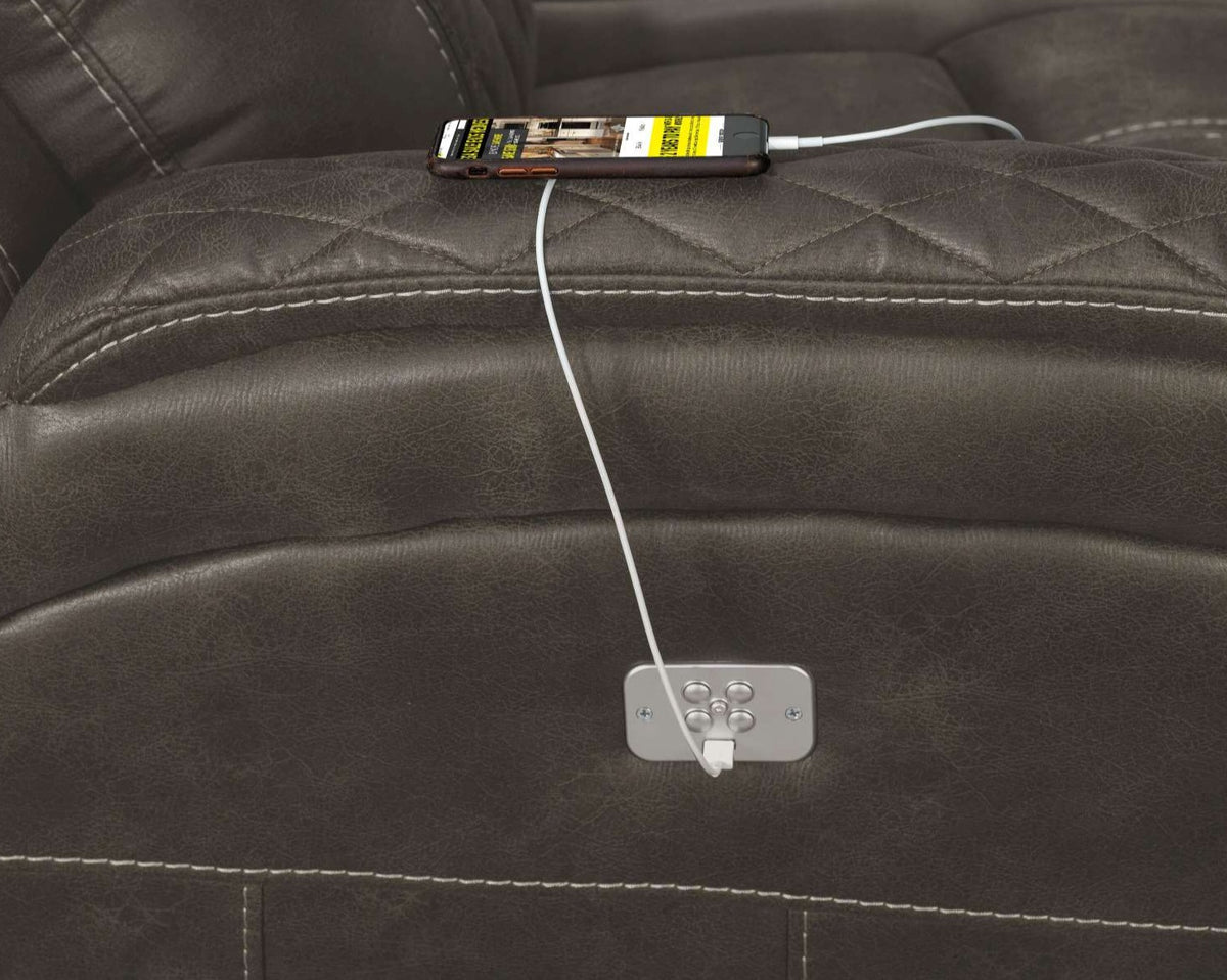 Wesley Sofa à inclinaison double électrique granite Léon