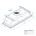 VICTORY Stainless Steel 900 CFM Flush Ceiling Range Hood with Backlight LED - Horizon-Glow