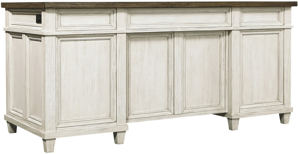 Caraway Executive Desk - Aged Ivory