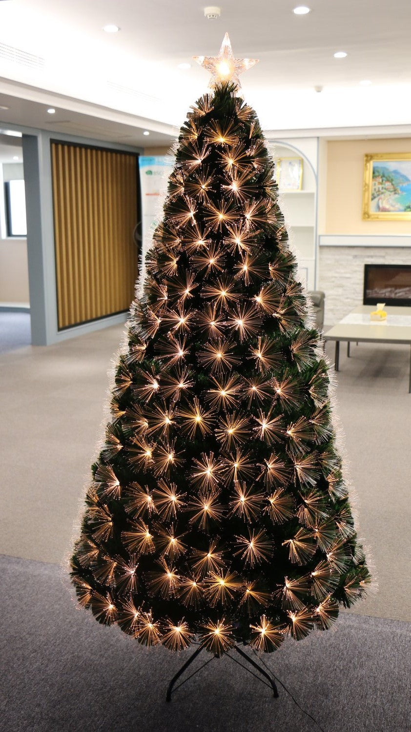 Elowen 7ft 7 Colour LED Fibre Optic Pre-Lit Christmas Tree - Multi-coloured