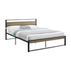Zyro Queen Bed - Dark Taupe/Black