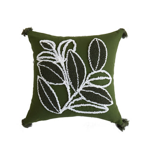En pleine floraison Coussin décoratif 18po x 18po botanique – vert, blanc