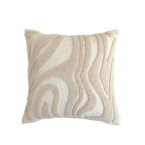 En pleine floraison Coussin décoratif 18po x 18po touffeté – ivoire