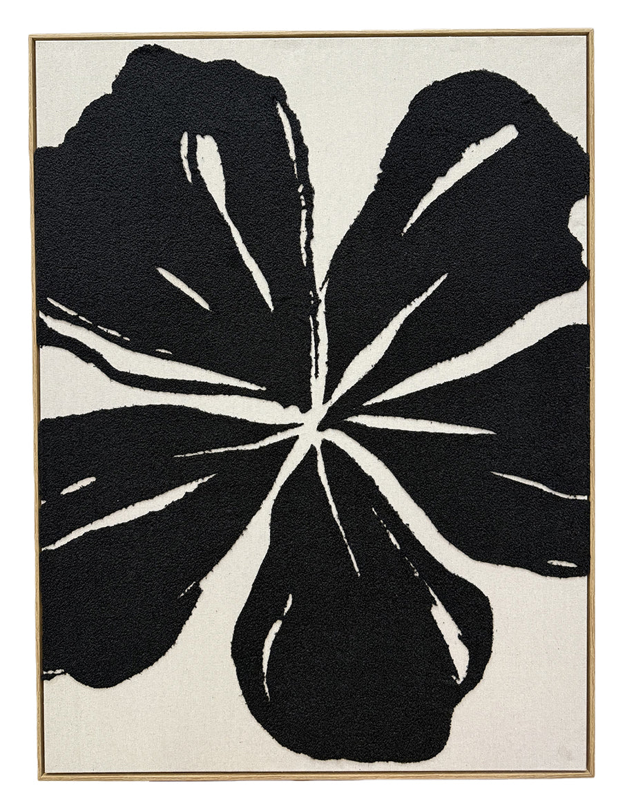 In Full Bloom Floral Silhouette Wall Art - Ivory, Black