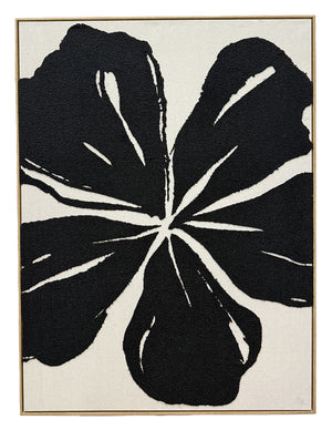 En pleine floraison Tableau silhouette floral – ivoire, noir