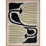 In Full Bloom Stylized Floral Wall Art - Ivory, Black