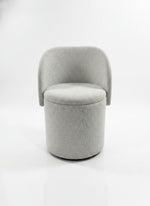 Julien Storage Ottoman Chair with Swivel Base - Mushroom Beige