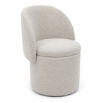 Julien Storage Ottoman Chair with Swivel Base - Mushroom Beige