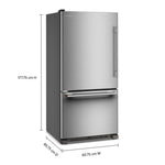 KitchenAid 33" 22.0 Cu. Ft. PrintShield Stainless Steel Bottom Mount Refrigerator - KRBL133SPS