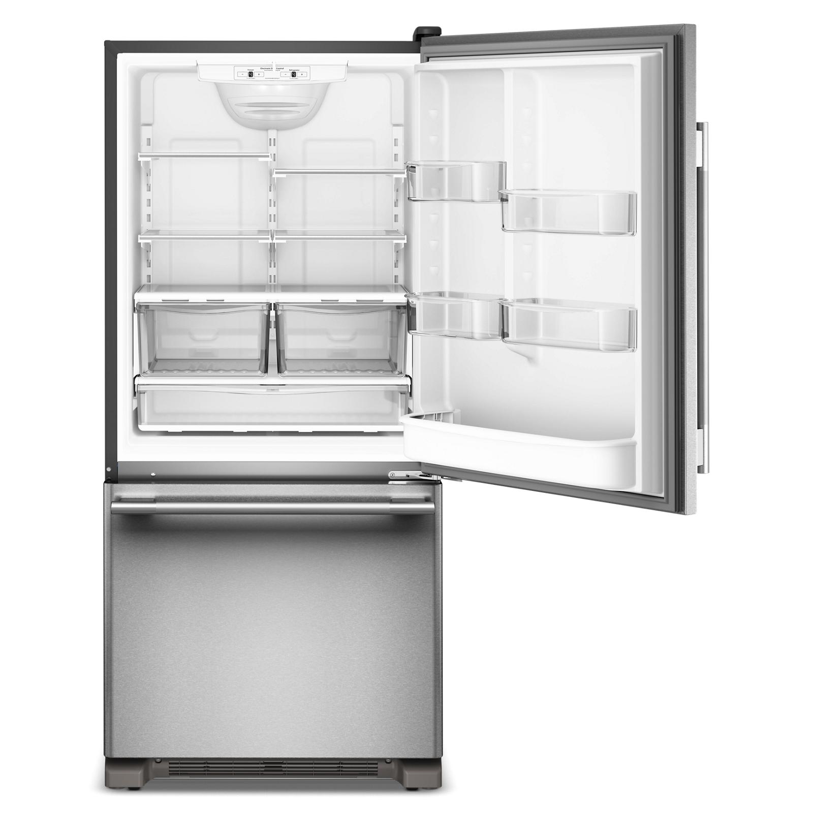 KitchenAid 30" 19.0 Cu. Ft. PrintShield Stainless Steel Freestanding Bottom Mount Refrigerator - KRBR130SPS