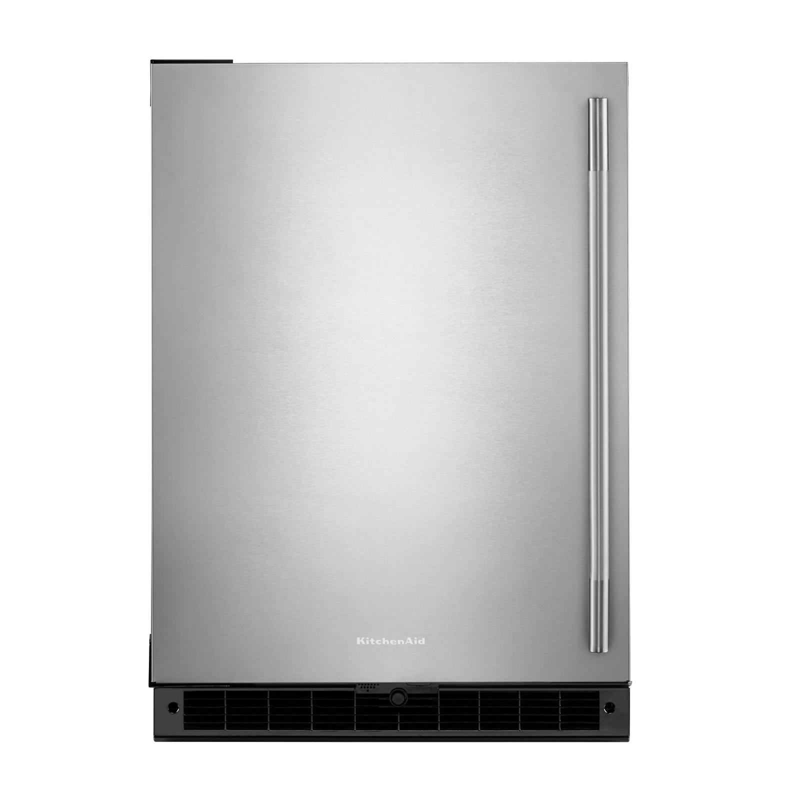 KitchenAid 24" 5.0 Cu. Ft. Black Cabinet/Stainless Doors Undercounter Refrigerator - KURL124SSB