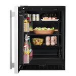 KitchenAid 24" 5.0 Cu. Ft. Black Cabinet/Stainless Doors Undercounter Refrigerator - KURL124SSB